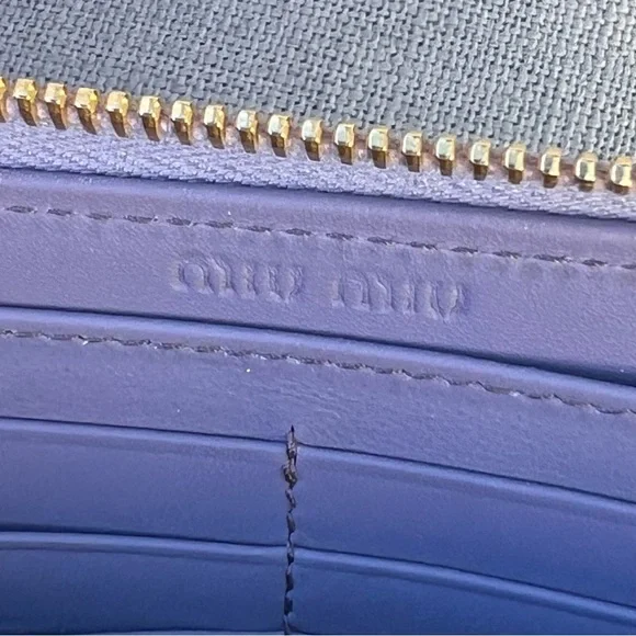 Miu Miu Long Zip Around Wallet Purple - Picture 5 of 11